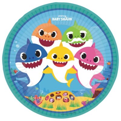 Baby Shark Paper Plates (8) 23cm