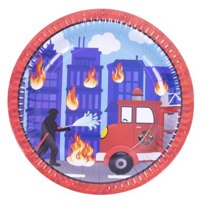 Firefighter Paper Plates (8) 23cm