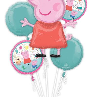 Peppa Pig Giant 5 Piece Foil Balloon Bouquet