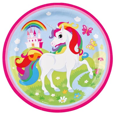 Unicorn Paper Plates (8) 23cm